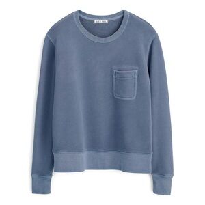 Alex Mill Women Crewneck Sweatshirt Cotton Pocket Dusty Blue Size Small